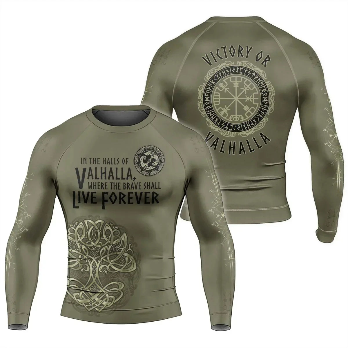 Viking Victory or Valhalla Men's Long Sleeve Rash Guard