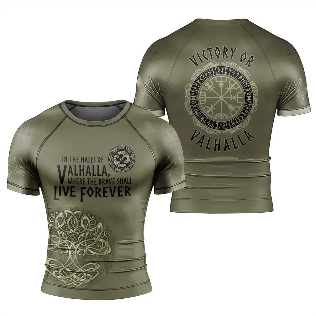 Viking Victory or Valhalla Men's Short Sleeve Rash Guard