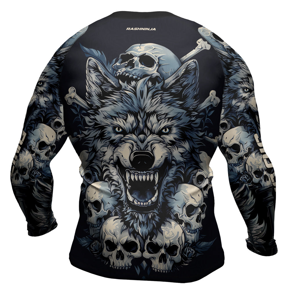 Rashninja Wolf Midnight Roar Men's Long Sleeve Rash Guard