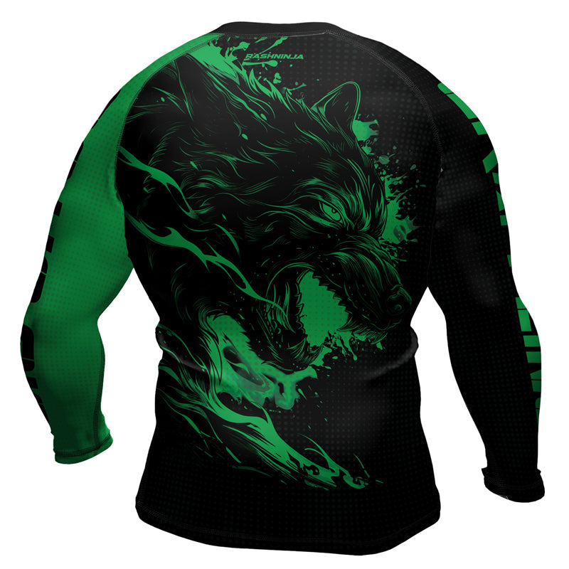 Rashninja Snarling Wolf Men's Long Sleeve Rash Guard
