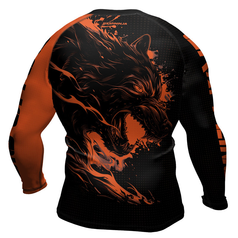 Rashninja Snarling Wolf Men's Long Sleeve Rash Guard