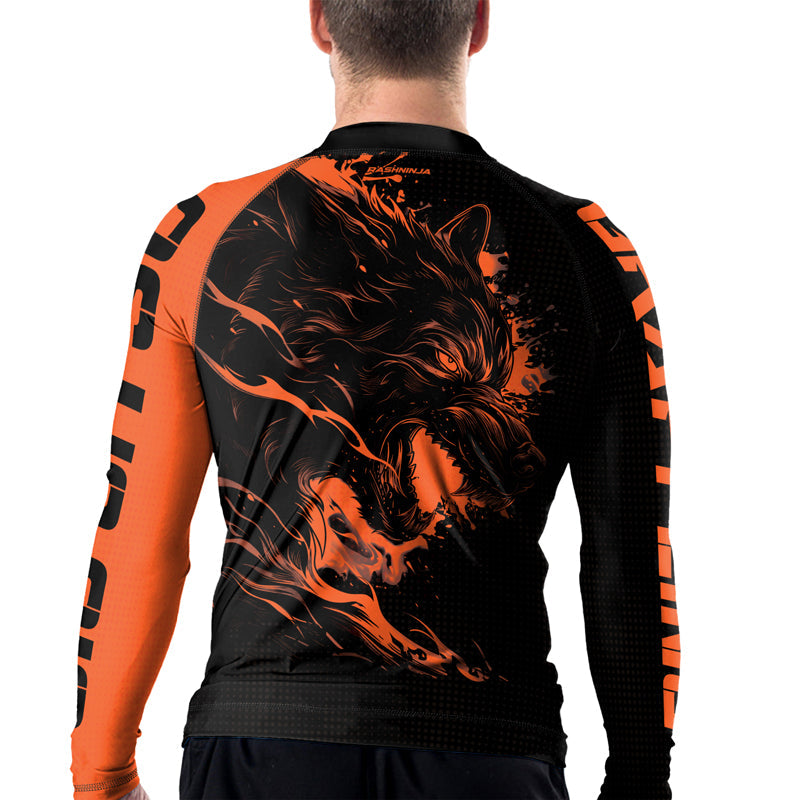 Rashninja Snarling Wolf Men's Long Sleeve Rash Guard