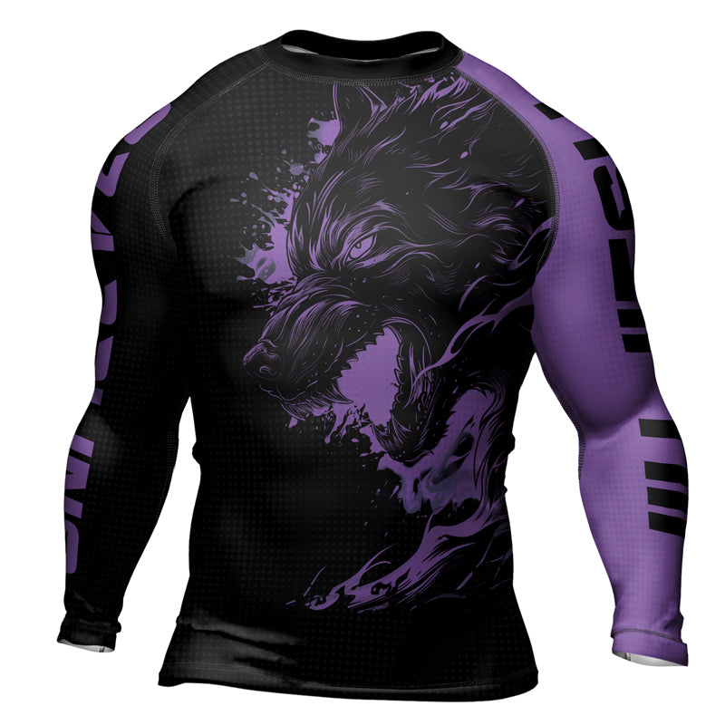 Rashninja Snarling Wolf Men's Long Sleeve Rash Guard