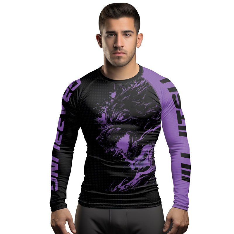 Rashninja Snarling Wolf Men's Long Sleeve Rash Guard