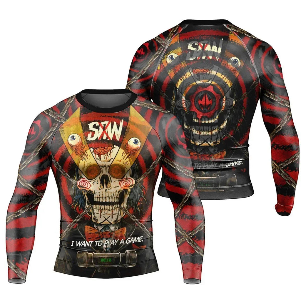 Wanna Play A Jigsaw Game Men's Long Sleeve Rash Guard