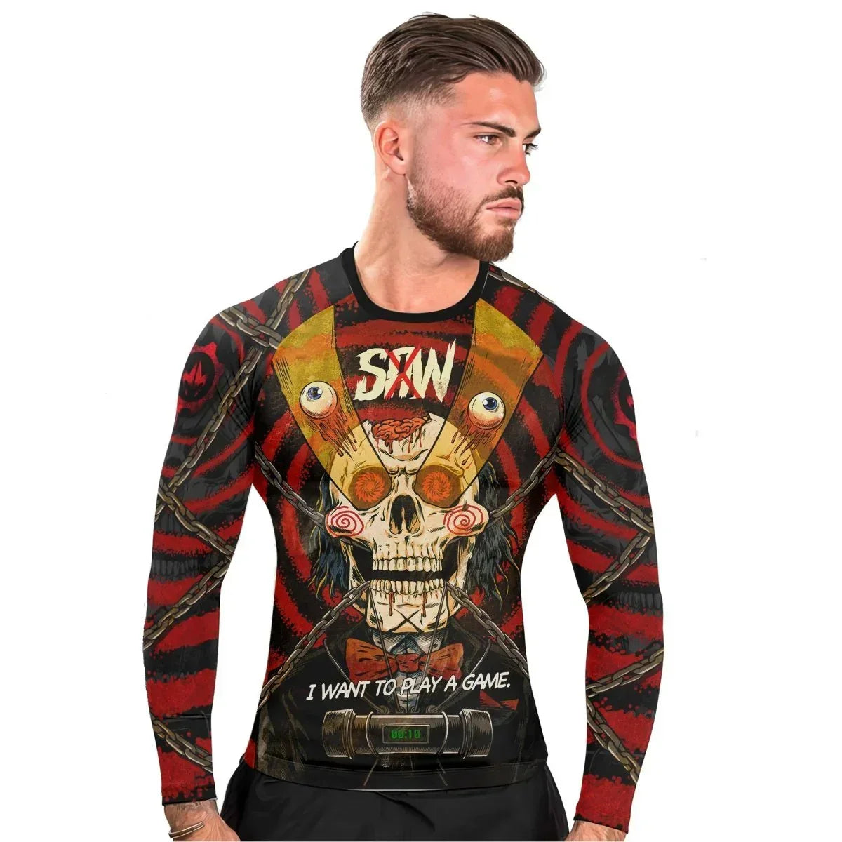 Wanna Play A Jigsaw Game Men's Long Sleeve Rash Guard