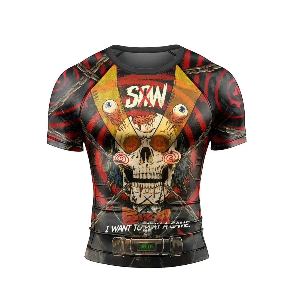 Wanna Play A Jigsaw Game Men's Short Sleeve Rash Guard