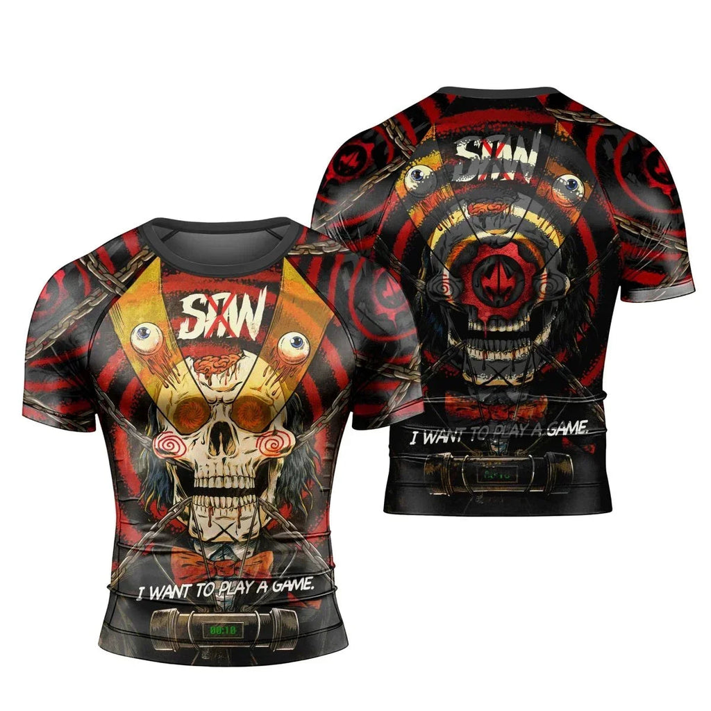 Wanna Play A Jigsaw Game Men's Short Sleeve Rash Guard