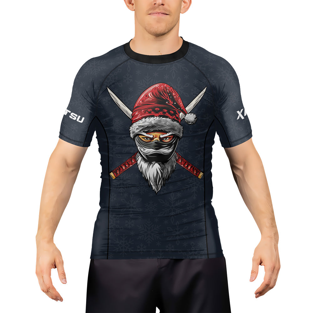 Rashninja Christmas Ninja XMAS Men's Short Sleeve Rash Guard