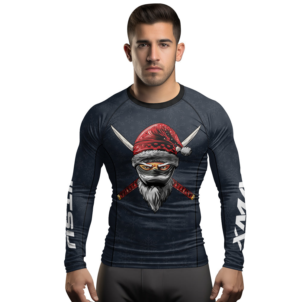 Rashninja Christmas Ninja XMAS Men's Long Sleeve Rash Guard