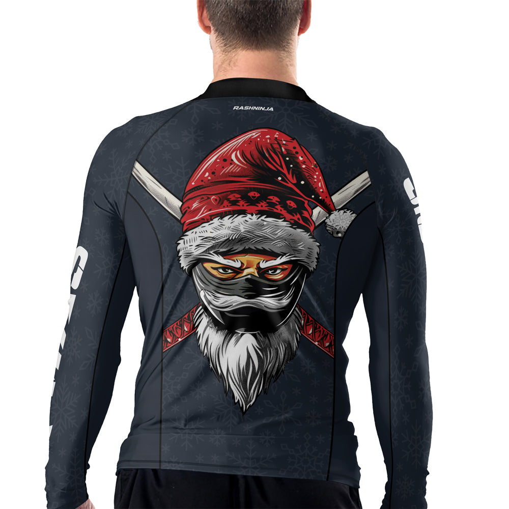 Rashninja Christmas Ninja XMAS Men's Long Sleeve Rash Guard