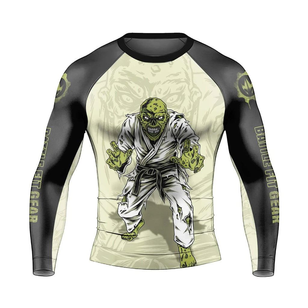 Zombie Knew Jiu Jitsu Men's Long Sleeve Rash Guard