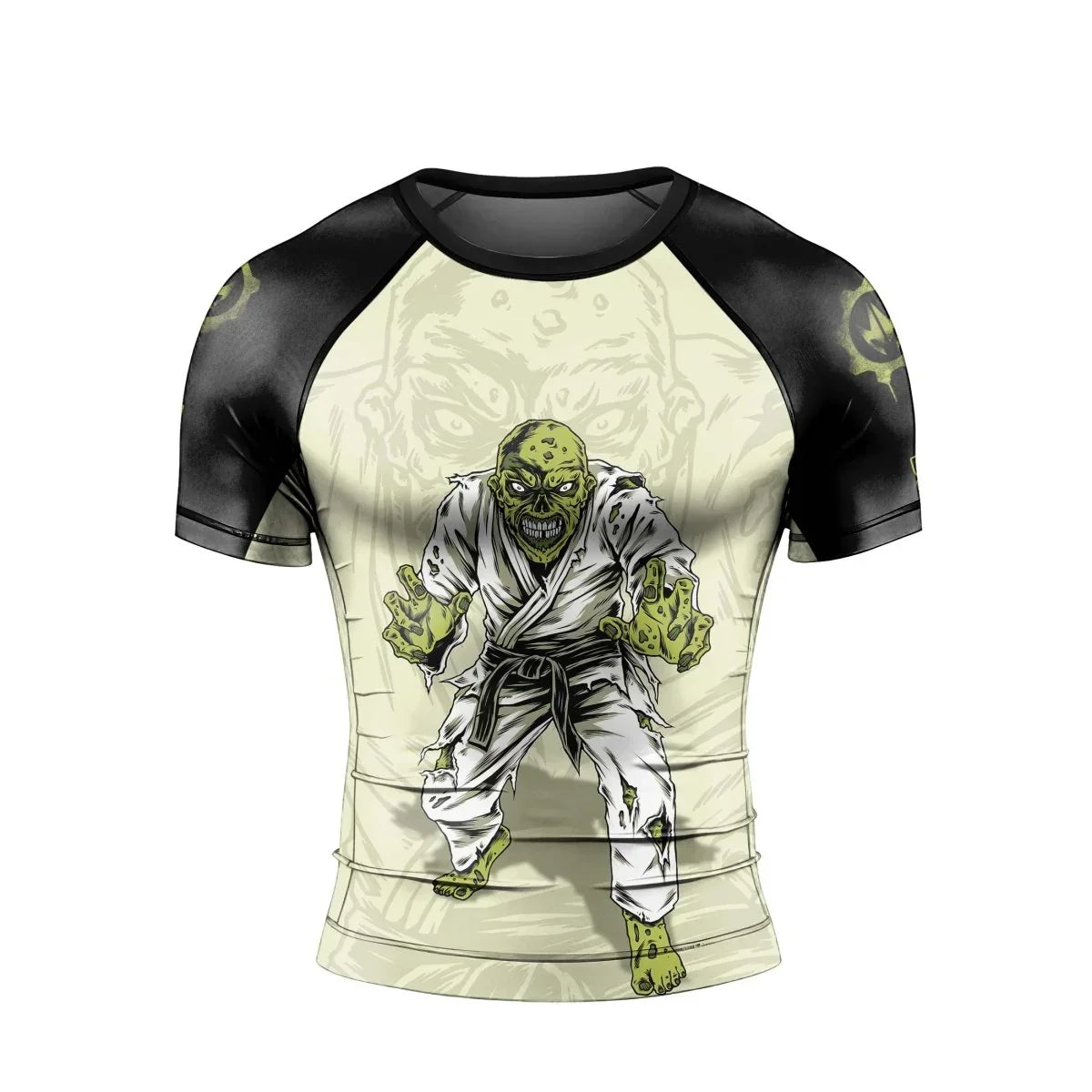 Zombie Knew Jiu Jitsu Men's Short Sleeve Rash Guard