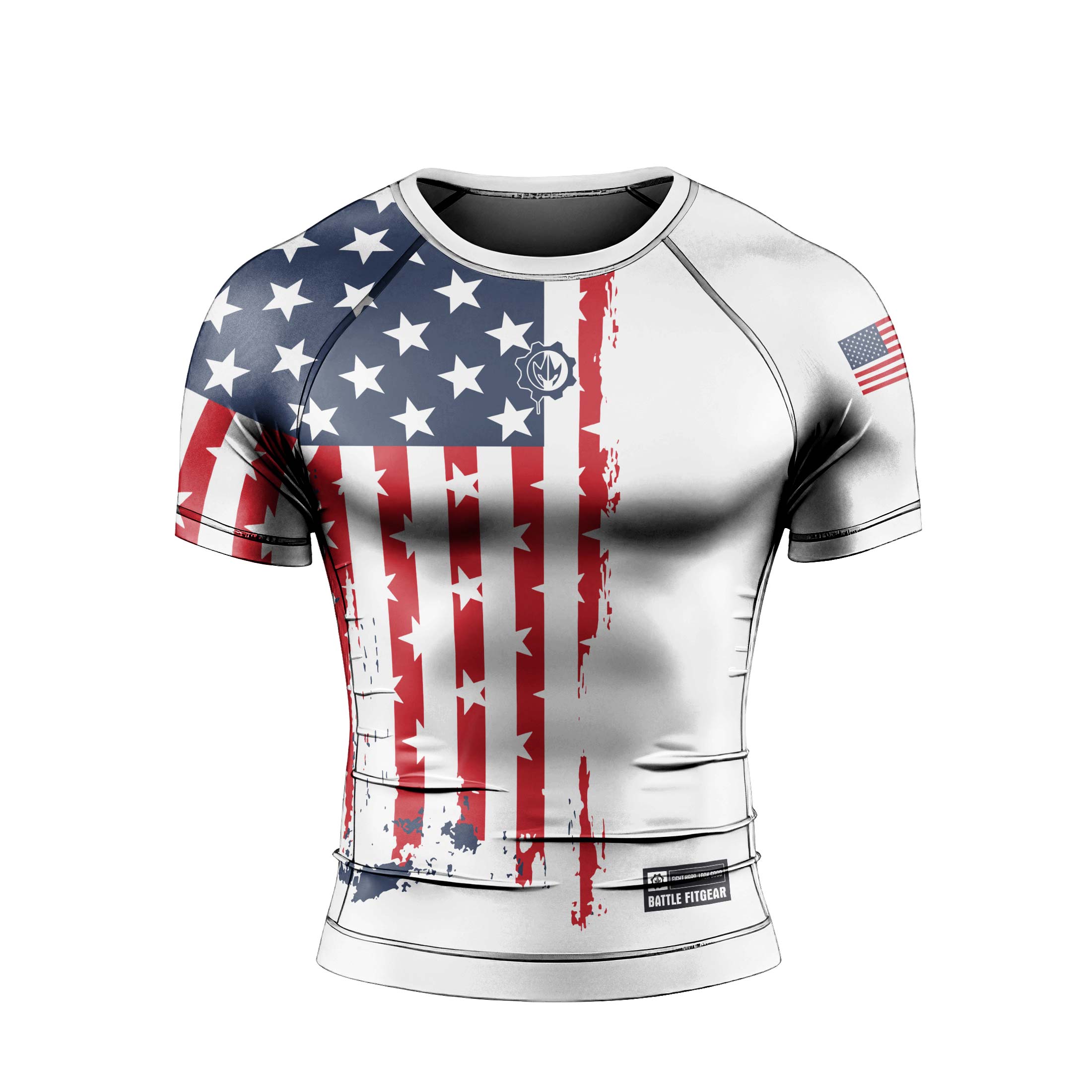 American Warrior Men's Short Sleeve Rash Guard