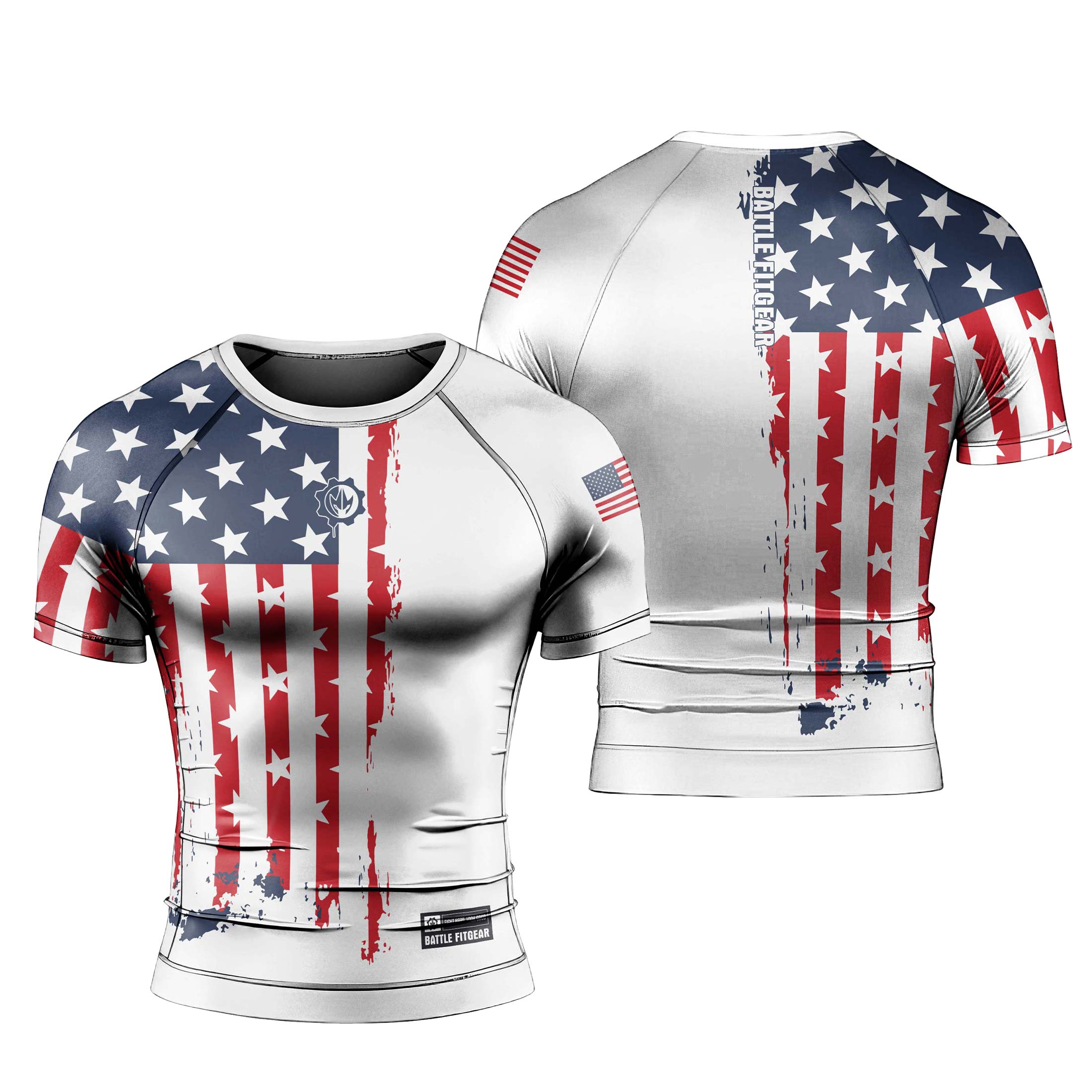 American Warrior Men's Short Sleeve Rash Guard