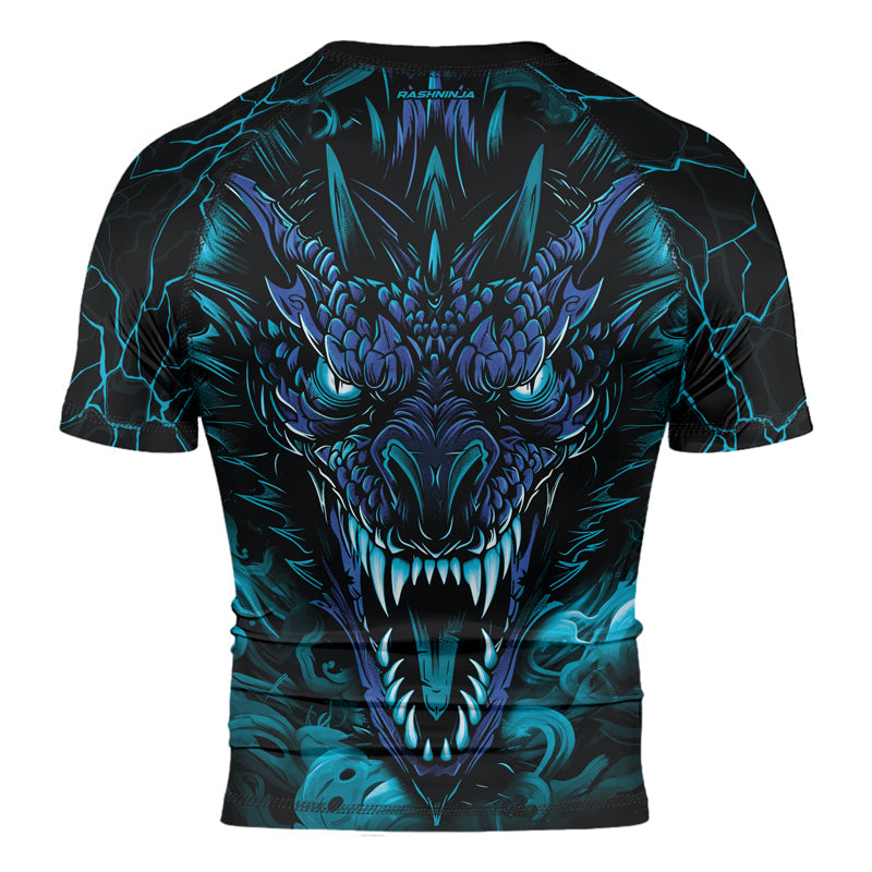 Rashninja Dragon Blue Men's Short Sleeve Rash Guard