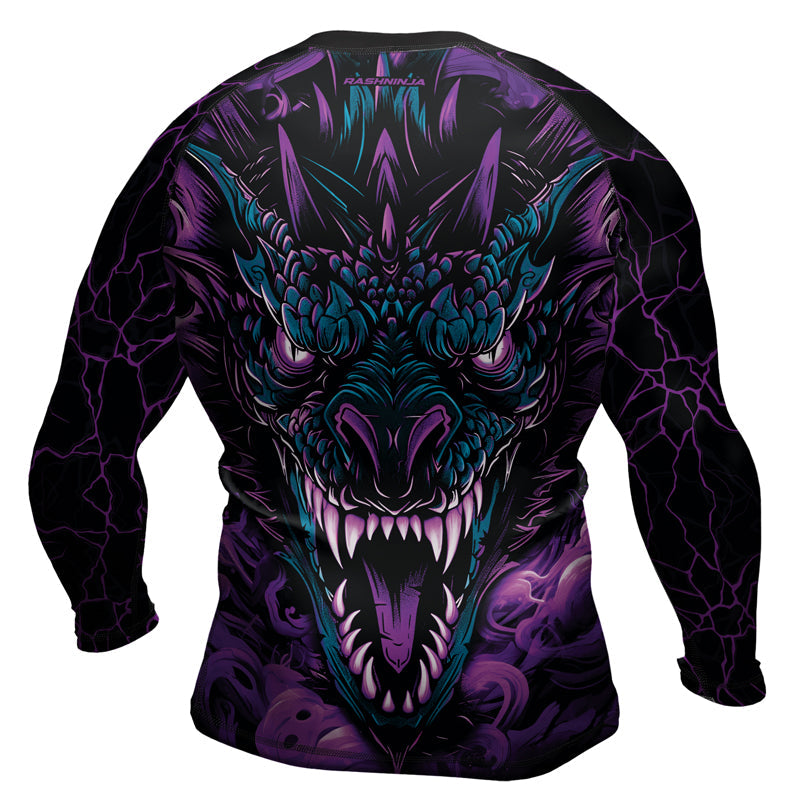 Rashninja Dragon Purple Men's Long Sleeve Rash Guard
