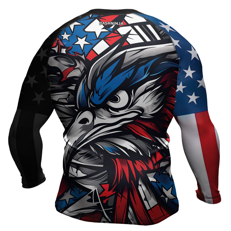 Rashninja Patriotic Eagle Sleeve Men's Long Sleeve Rash Guard