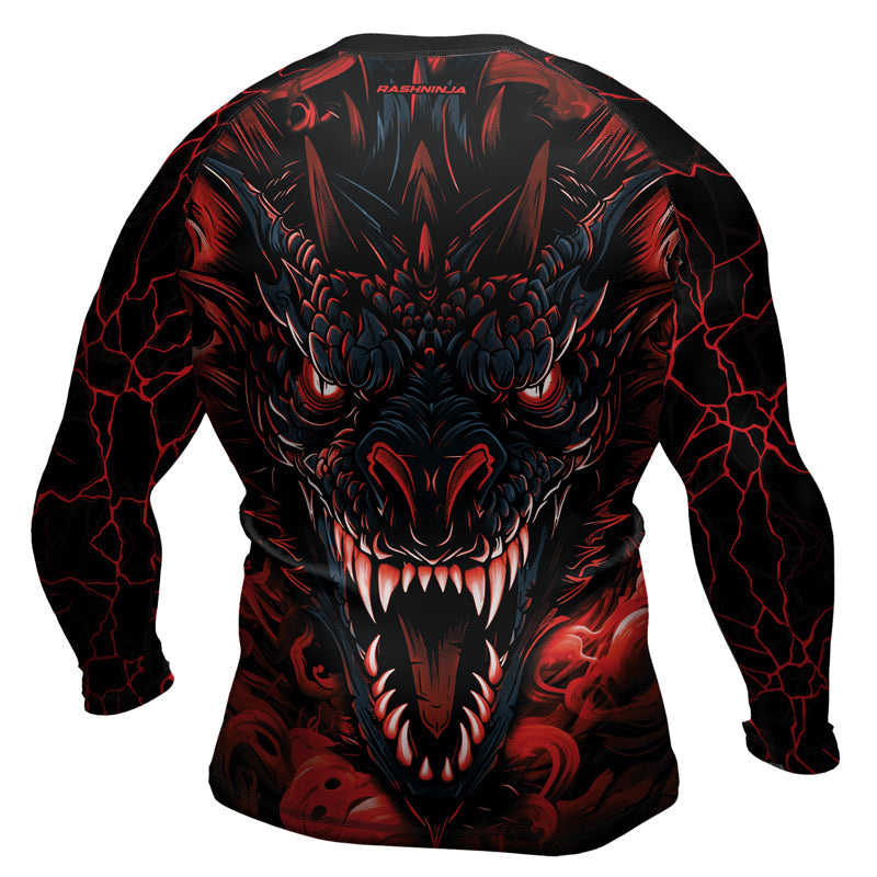 Rashninja Dragon Red Men's Long Sleeve Rash Guard