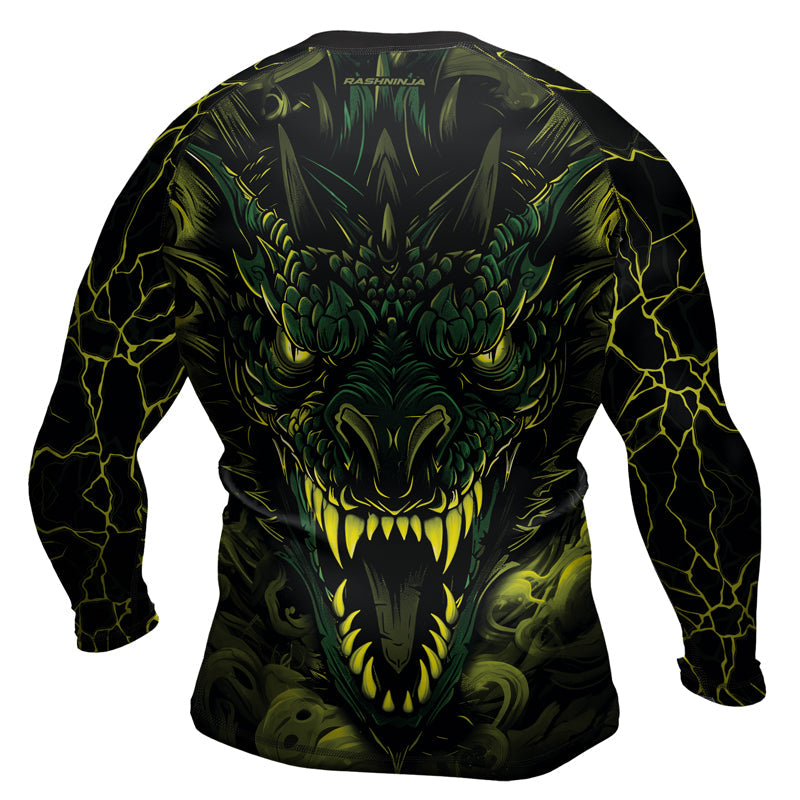 Rashninja Dragon Green Men's Long Sleeve Rash Guard