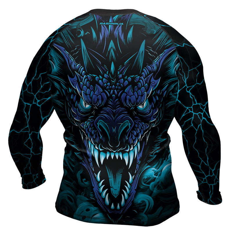 Rashninja Dragon Blue Men's Long Sleeve Rash Guard