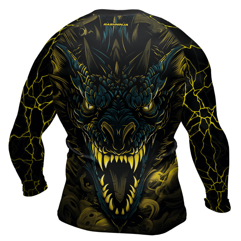 Rashninja Dragon Yellow Men's Long Sleeve Rash Guard