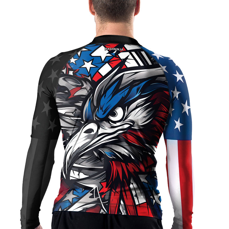 Rashninja Patriotic Eagle Sleeve Men's Long Sleeve Rash Guard