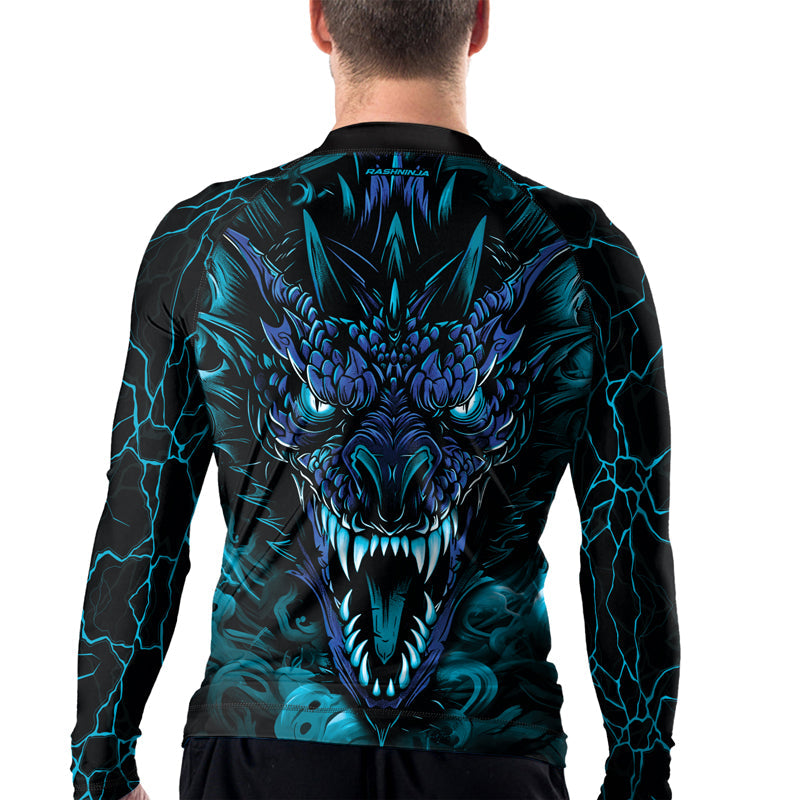 Rashninja Dragon Blue Men's Long Sleeve Rash Guard