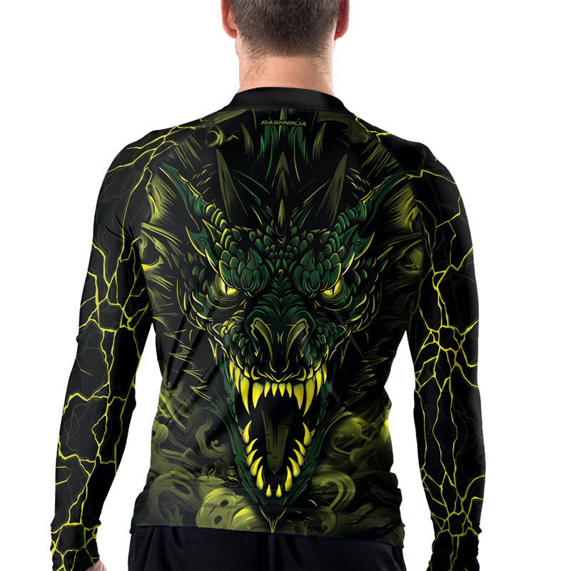 Rashninja Dragon Green Men's Long Sleeve Rash Guard