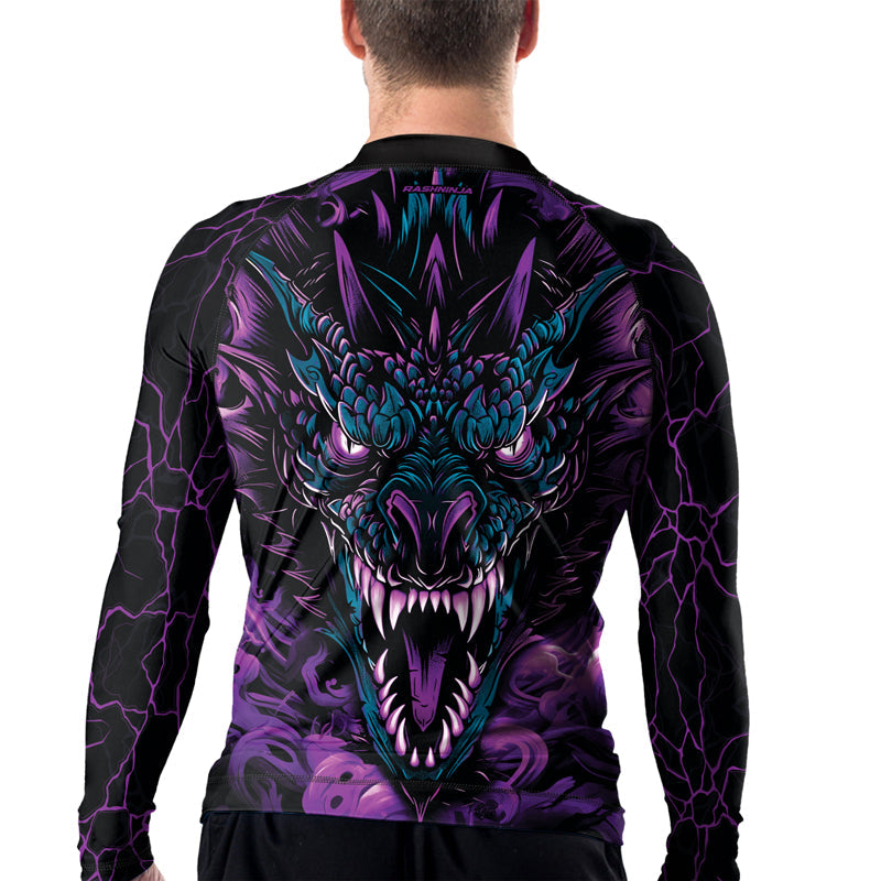 Rashninja Dragon Purple Men's Long Sleeve Rash Guard