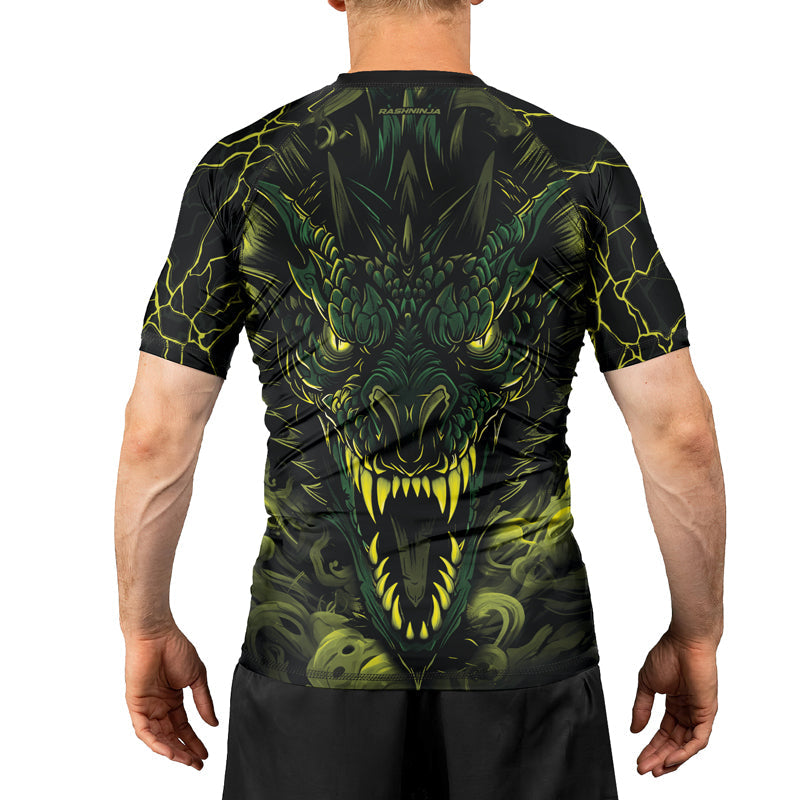 Rashninja Dragon Green Men's Short Sleeve Rash Guard