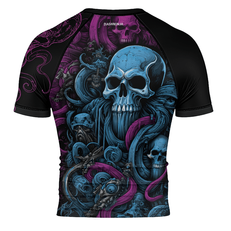 Rashninja Octopus Skull Majesty Men's Short Sleeve Rash Guard