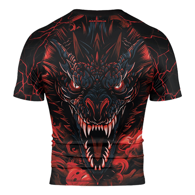 Rashninja Dragon Red Men's Short Sleeve Rash Guard