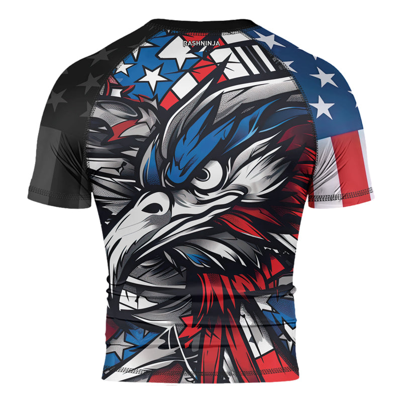 Rashninja Patriotic Eagle Sleeve Men's Short Sleeve Rash Guard
