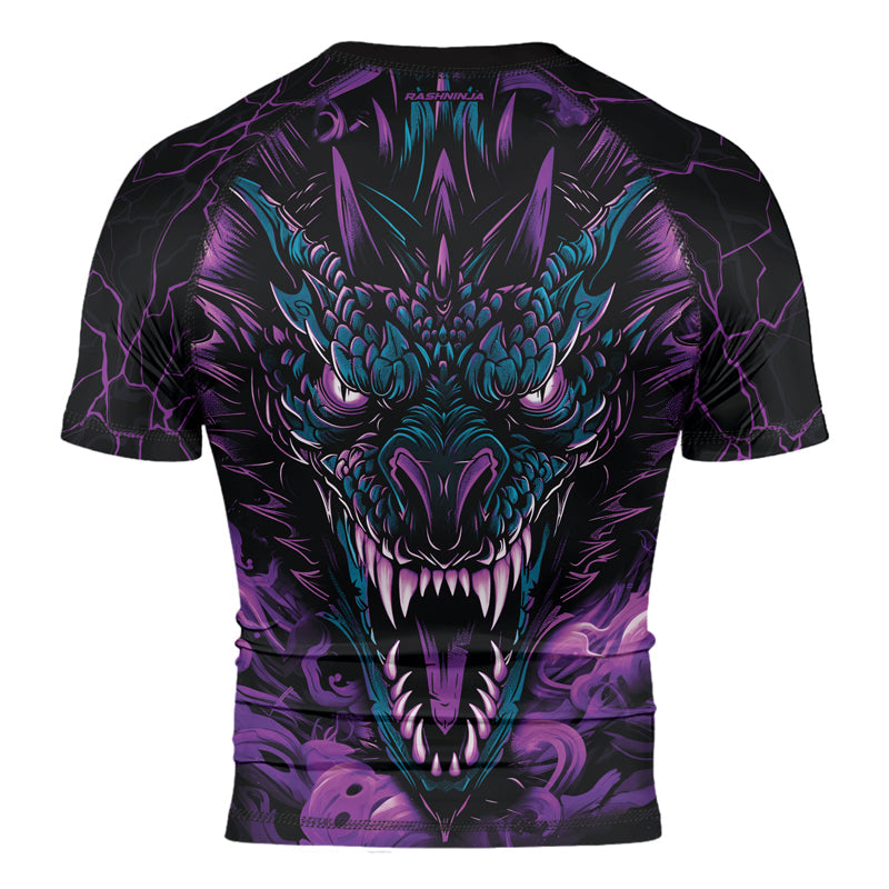 Rashninja Dragon Purple Men's Short Sleeve Rash Guard