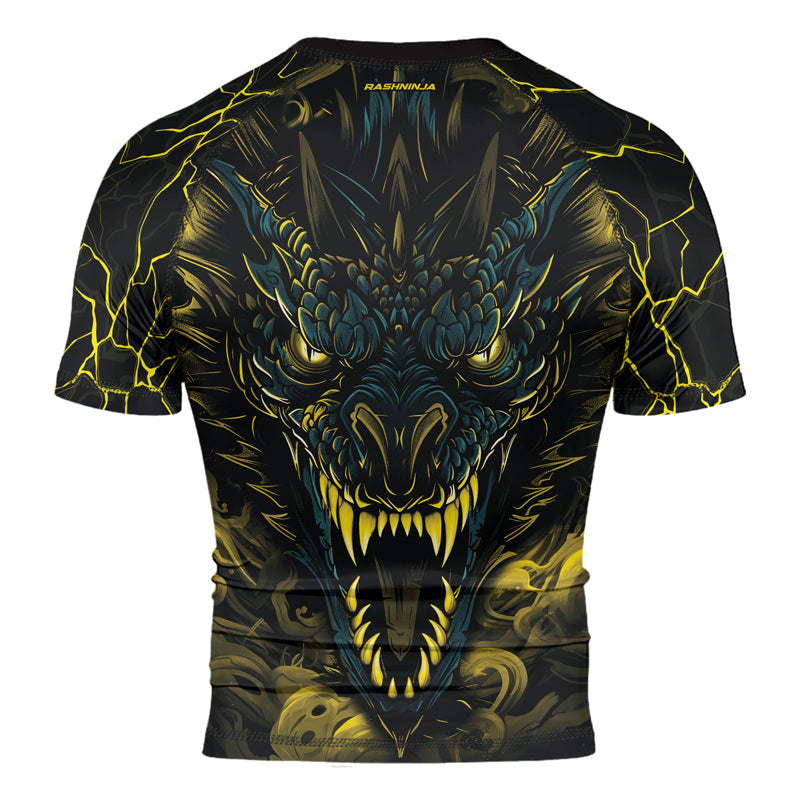 Rashninja Dragon Yellow Men's Short Sleeve Rash Guard