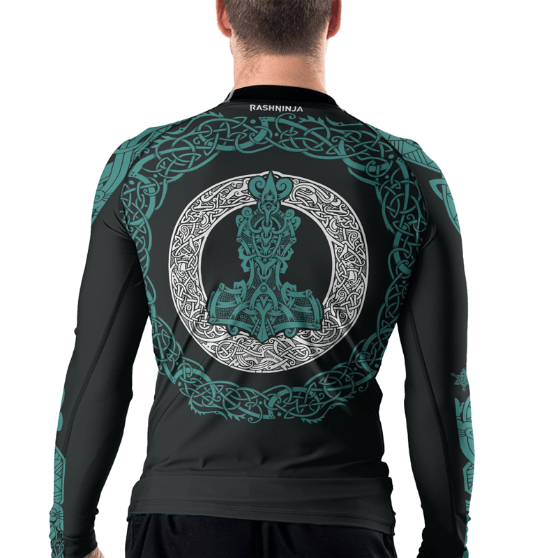 Rashninja Thor's Mighty Hammer Men's Long Sleeve Rash Guard