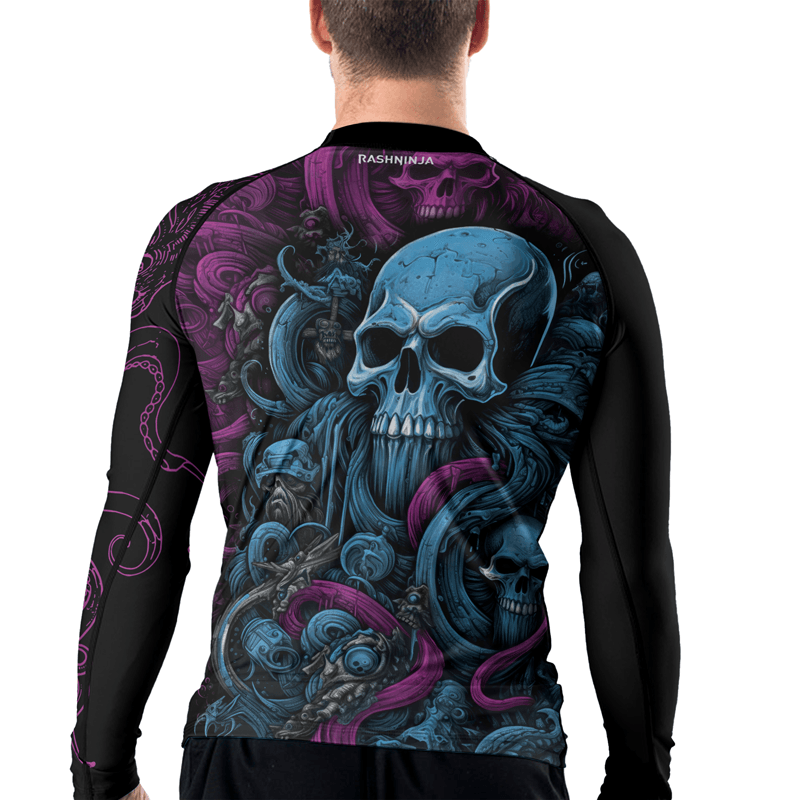 Rashninja Octopus Skull Majesty Men's Long Sleeve Rash Guard