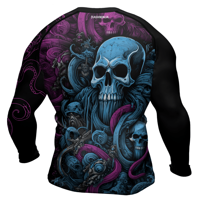 Rashninja Octopus Skull Majesty Men's Long Sleeve Rash Guard