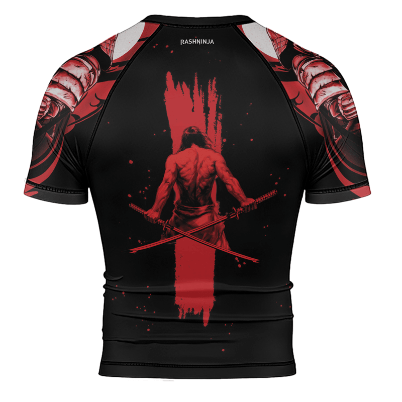 Rashninja Katana Master Samurai Swordplay Men's Short Sleeve Rash Guard