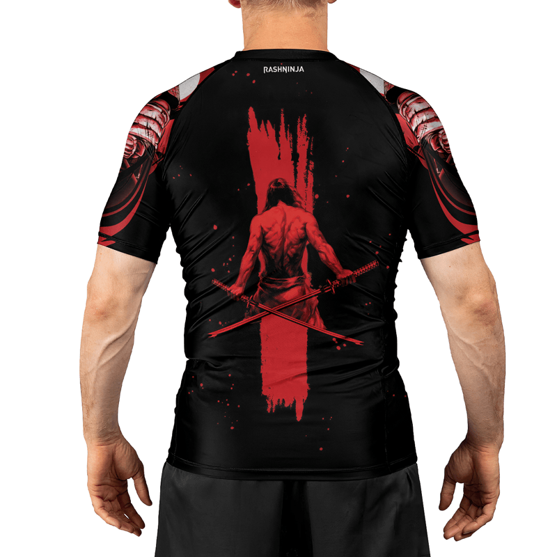 Rashninja Katana Master Samurai Swordplay Men's Short Sleeve Rash Guard