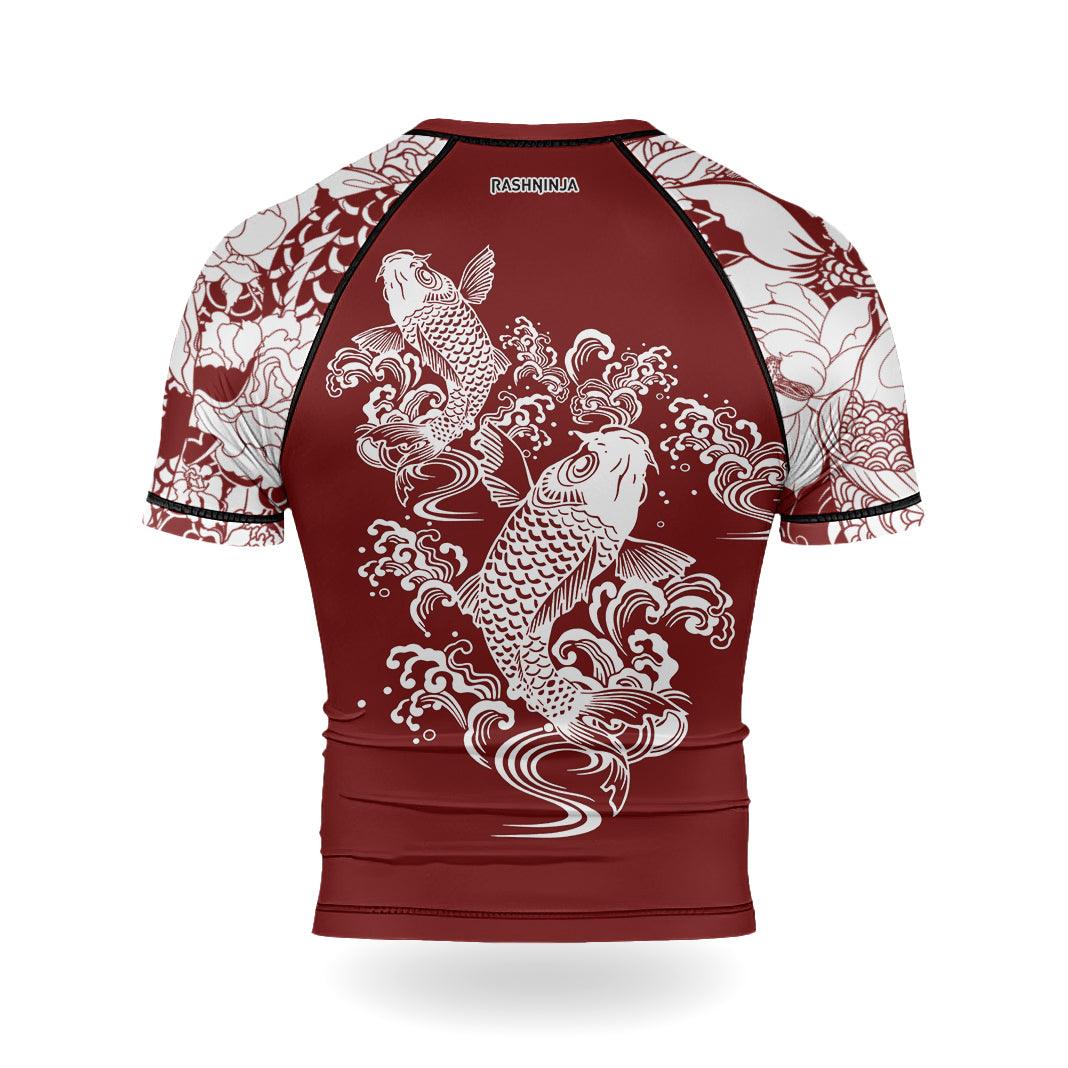 Rashninja Ranked Japanese Koi Fish Men's Short Sleeve Rash Guard