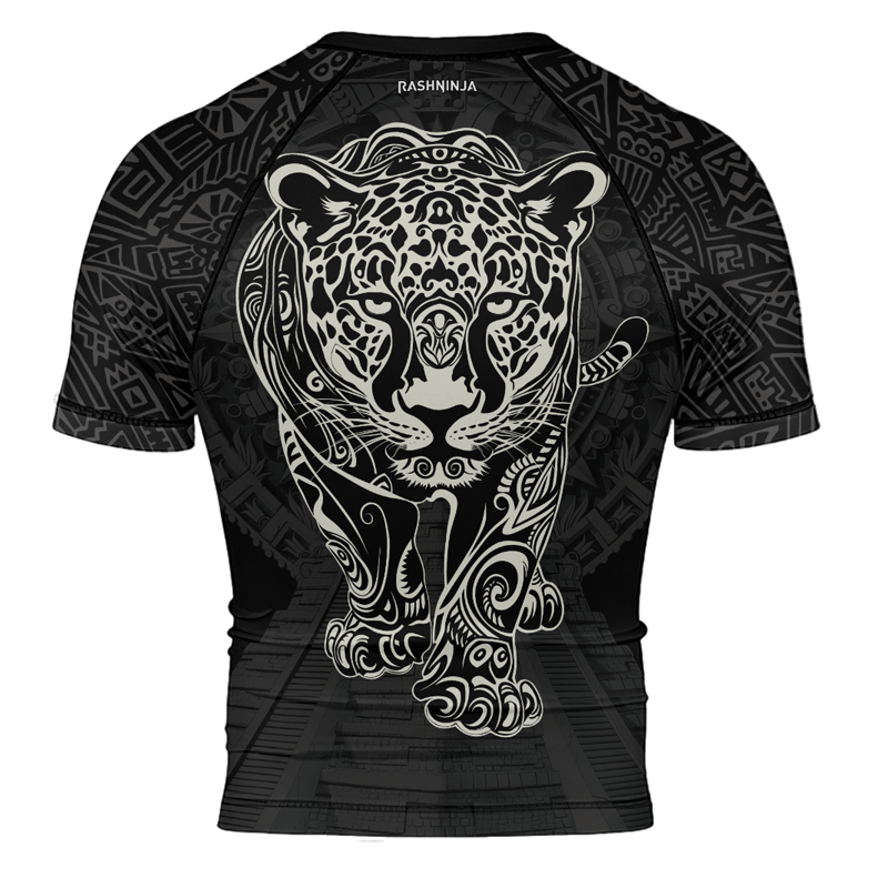Rashninja Aztec Hunting Jaguar Men's Short Sleeve Rash Guard