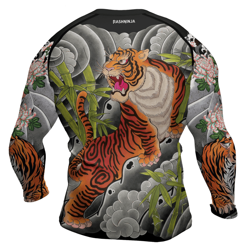 Rashninja Wild Tiger Forest Men's Long Sleeve Rash Guard