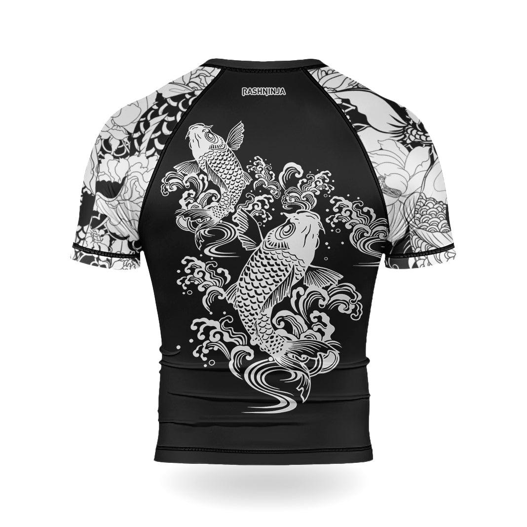 Rashninja Ranked Japanese Koi Fish Men's Short Sleeve Rash Guard