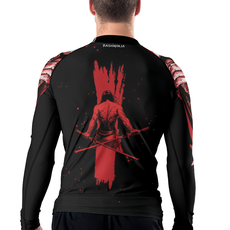 Rashninja Katana Master Samurai Swordplay Men's Long Sleeve Rash Guard