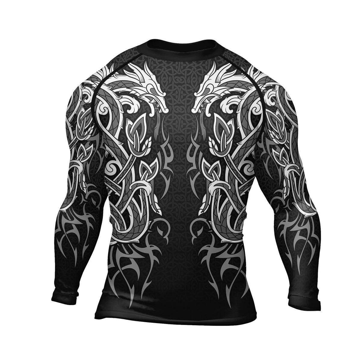 Rashninja Viking Dragon Majesty Ranked Men's Long Sleeve Rash Guard