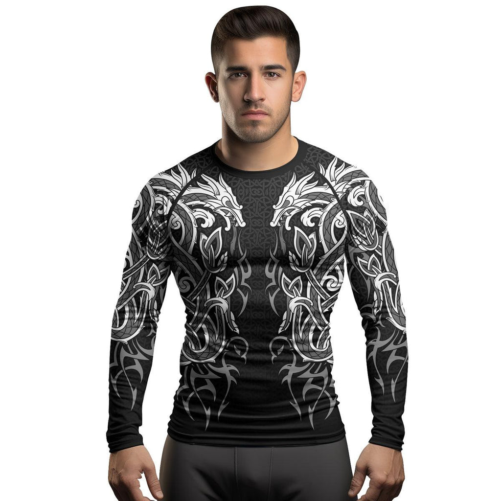 Rashninja Viking Dragon Majesty Ranked Men's Long Sleeve Rash Guard