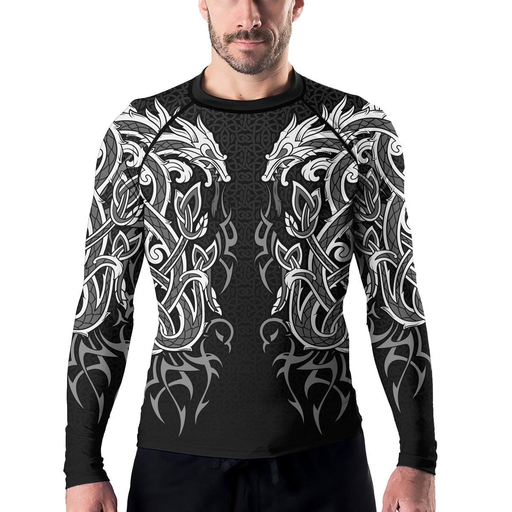 Rashninja Viking Dragon Majesty Ranked Men's Long Sleeve Rash Guard