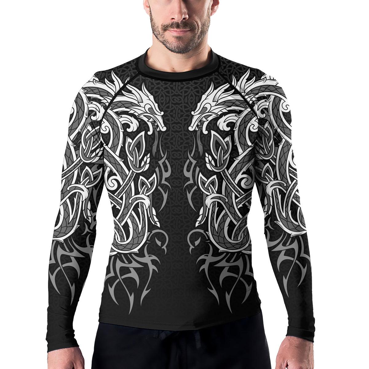 Rashninja Viking Dragon Majesty Ranked Men's Long Sleeve Rash Guard